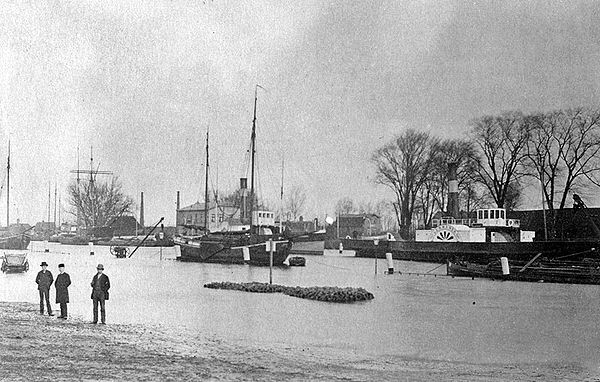 New harbor during the 1894 flooding