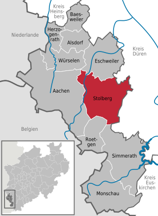 Elhelyezkedése Städteregion Aachen térképén