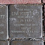 Stumbling block for Lina Kosterlitz, Leisniger Strasse 8, Mittweida.JPG