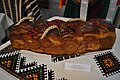 Traditional Hutsul kolach (wedding bread) on the temporary exhibition