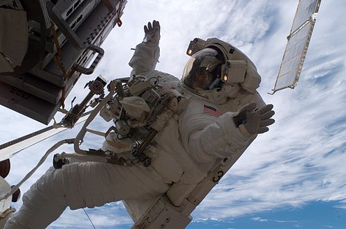 Astronaut Sunita L. Williams, STS-116 mission specialist, participates in the mission's third planned session of extravehicular activity (EVA)