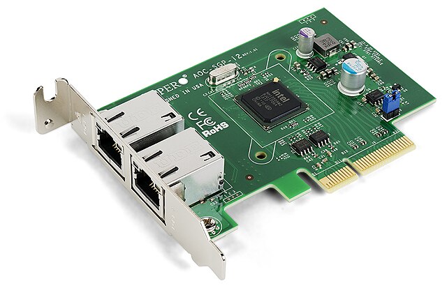 Supermicro AOC-SGP-I2 dual-port Gigabit Ethernet NIC, a PCI Express ×4 card