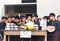 Takahara Elementary School (Misato-son, Okinawa) - Sports equipment - volleyballs, baseball gloves, baseball caps, and catcher's mitt (circa 1960) - George W. Ellis Collection (COLL-4729) (USMC Archives - 26470816507) colorized.jpg