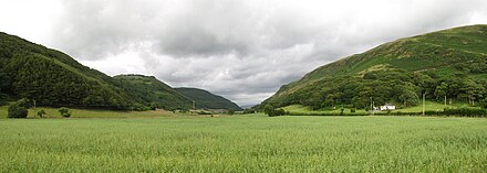 U-shaped valley on the Afon Fathew near Dolgoch, Wales