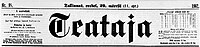 Az újság fejléce 1901-ben
