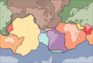 Map of Earth's tectonic plates