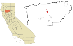 テハマ郡内の位置の位置図