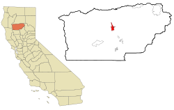 Ubicación en California (izquierda) y el condado de Tehama (derecha)