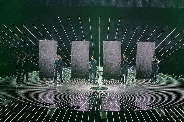 Blue performing at the final of the Eurovision Song Contest 2011 in Düsseldorf, Germany on 14 May 2011.
