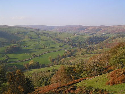 Upper Nidderdale, one of the Dales, looking up-dale.