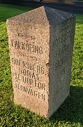 Vägvisarsten, Falköping, Västergötland.