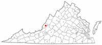 Locatie van Covington in Virginia