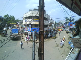 Vadakkencherry town in Kerala, India