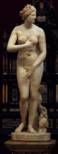 The Venus de' Medici, of the variant Venus Pudica type where both hands cover the body.