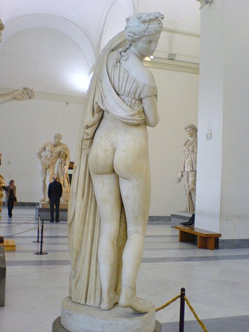 The Callipygian Venus (left) and Aphrodite squatting pictured at