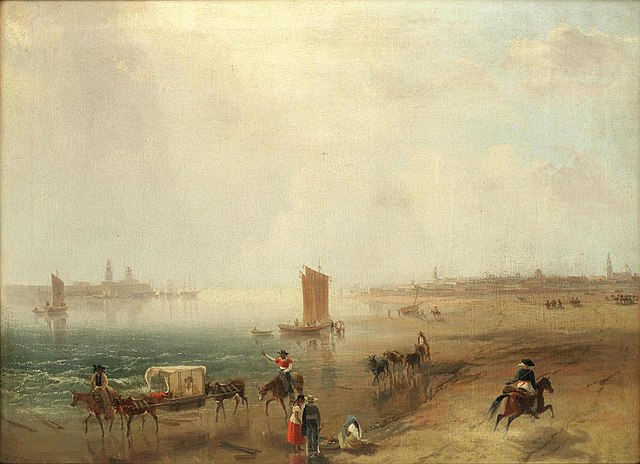 1830 painting with the Port of Veracruz in the distance.