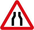 Road narrows (both sides)