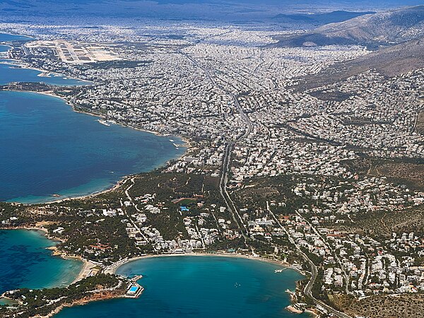 Aerial view of Glyfada and Vouliagmeni