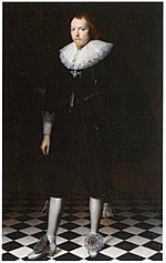 Esküvői portrék: Maria Overlander és Frans Banninck Cocq, Wybrand de Geest, 1630, olaj, vászon, 198,5 × 121 cm, Het Prinsenhof Múzeum, Delft