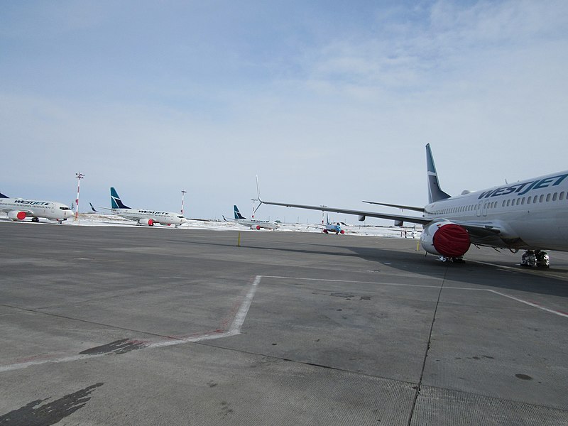 File:Westjet planes grounding at Yeg airport during Covid-19 impact.jpg