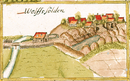 Burg Wolfsölden, als Ruine im Burgweiler Wolfsölden (1686 Kiesersche Forstlagerbücher)