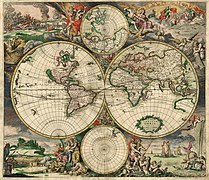 Карта світу Герарда ван Шагена, Амстердам, 1689 рік