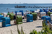 Wyk beach with beach chairs