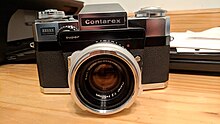 Contarex Super with Planar 50 mm
f/2 lens; note "ZEISS West Germany" branding instead of "Zeiss Ikon", indicating this was produced after 1972 Zeiss contarex super.jpg