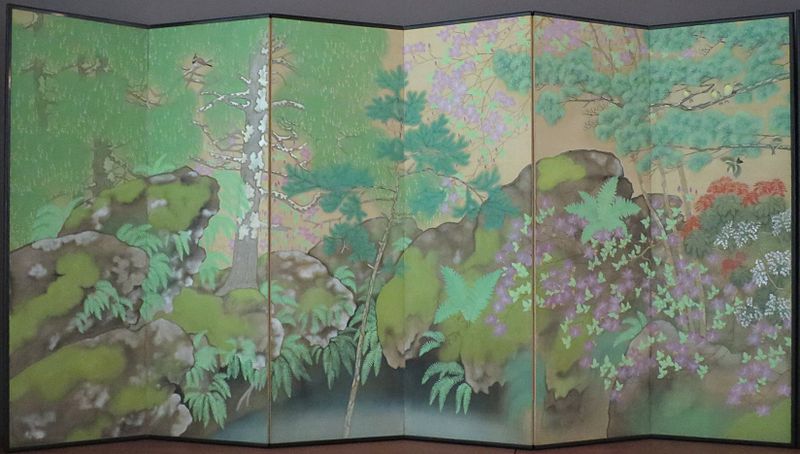 File:'Birds and Flowers' by Imanaka Soyu, Taisho period, LACMA II.JPG