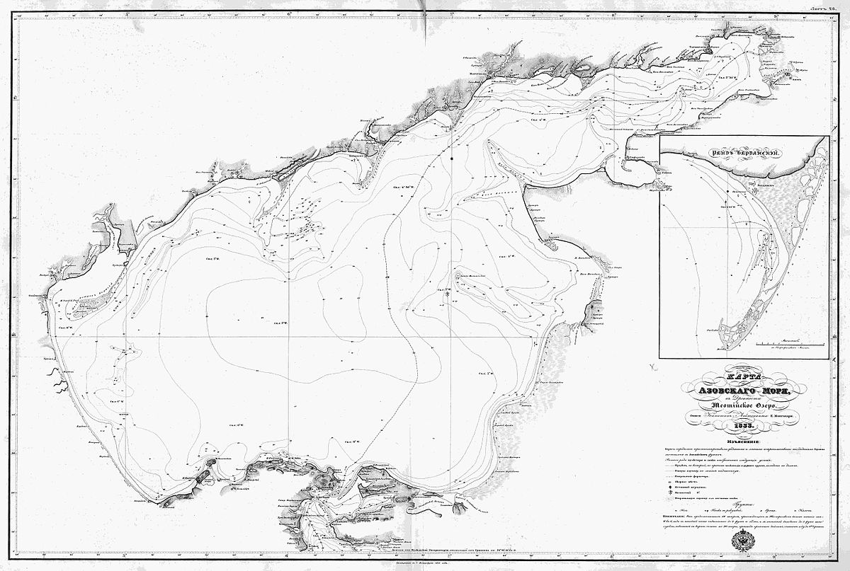 Азовское море контурная карта