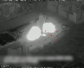 Удар по торговому центру Retroville (кадр из видео Минобороны РФ)