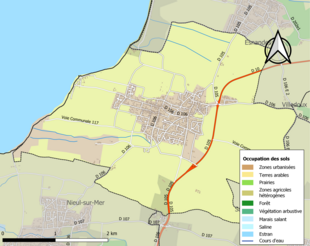 Kolorowa mapa przedstawiająca zagospodarowanie terenu.