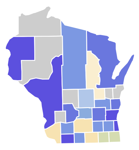 File:1849 Wisconsin gubernatorial election results map by county.svg