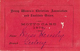 An early YWCA motto card