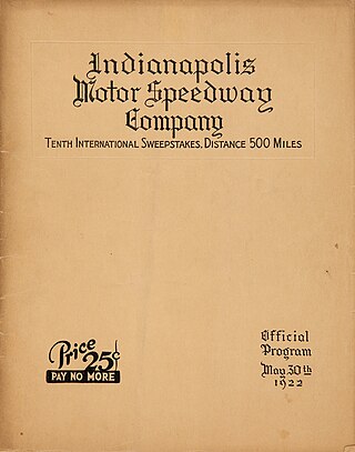 <span class="mw-page-title-main">1922 Indianapolis 500</span> Tenth running of the Indianapolis 500