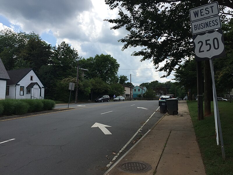 File:2016-06-03 15 13 18 View west along U.S. Route 250 Business (Grady Avenue) at 10th Street Northwest in Charlottesville, Virginia.jpg