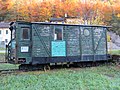 * Nomination Old wagon at train station Kienberg-Gaming on 2010-10-12 --GT1976 06:33, 21 October 2017 (UTC) * Decline  Oppose Tilted, corner unsharpness, overexposure at the top. --C messier 14:38, 29 October 2017 (UTC)