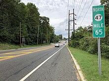 Route 47 northbound on the east edge of Pitman