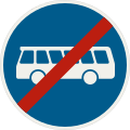 225-90 Koniec špeciálnej cestičky alebo pruhu (vyhradený pruh pre verejnú dopravu)