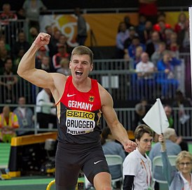 Матиас Бруггер на чемпионате мира в помещении 2016 года