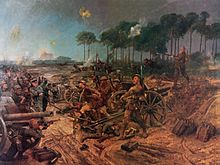 C Company, 2nd Manchesters taking the battery at Francilly Selency. Painting by Richard Caton Woodville (1856-1927) 2nd Manchesters capturing a German battery at Francilly Selency, Apriil 1917.jpg