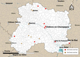 Mapa de municípios com sites Seveso