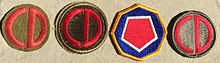 Shoulder Sleeve Insignia authorized for the 85th Infantry Division. World War I, World War II, 1970-1986, Present 85th ID SSI 1918 to present.jpg