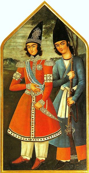 Datei:A Qajar prince and his attendant 1820.jpg