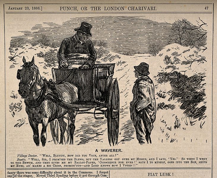 File:A country doctor out in his horse and trap, enquiring how a Wellcome V0011420.jpg