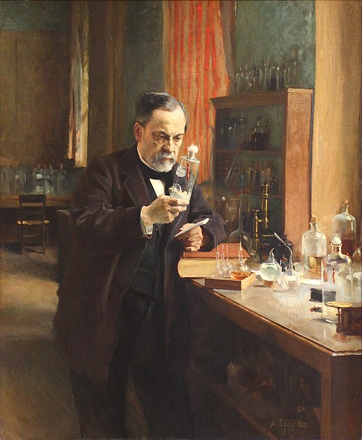 Louis Pasteur in zijn laboratorium, portret van Albert Edelfelt, 1885