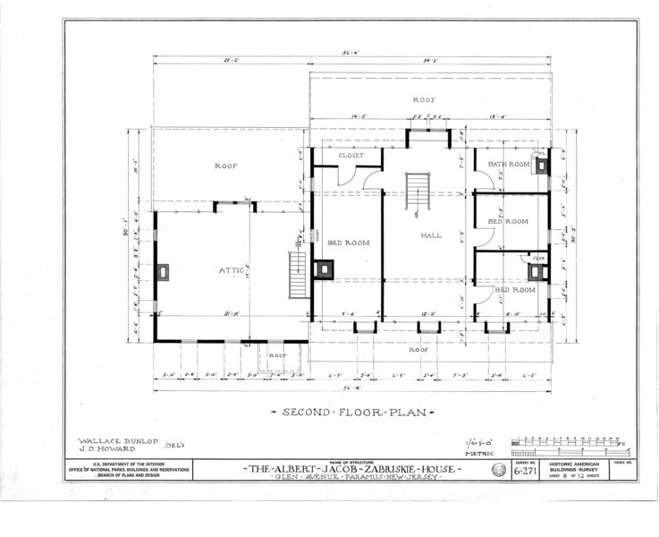 File:Albert J. Zabriskie House, Glen Avenue, Paramus, Bergen County, NJ HABS NJ,2-PARA,4- (sheet 8 of 12).tif