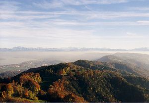 Albisĉeno vidita de Uetliberg