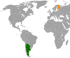 Location map for Argentina and Finland.