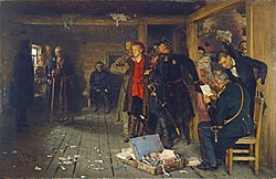 Ilya Repin's painting, Arrest of a Propagandist (1892), which depicts the arrest of a narodnik Arrest of a Propagandist.jpg